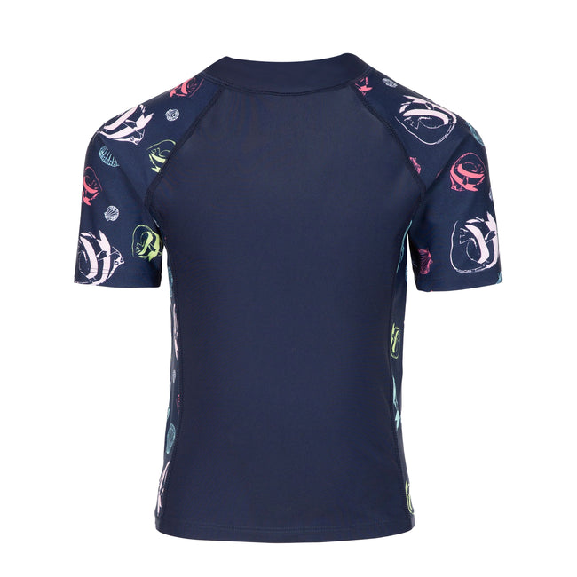 Navy - Back - Trespass Childrens-Kids Jella Rash Guard