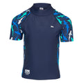 Navy-Green - Front - Trespass Childrens-Kids Jella Rash Guard