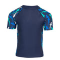 Navy-Green - Back - Trespass Childrens-Kids Jella Rash Guard