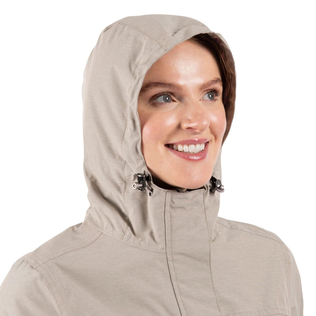 Mushroom - Pack Shot - Trespass Womens-Ladies Brampton Waterproof Jacket