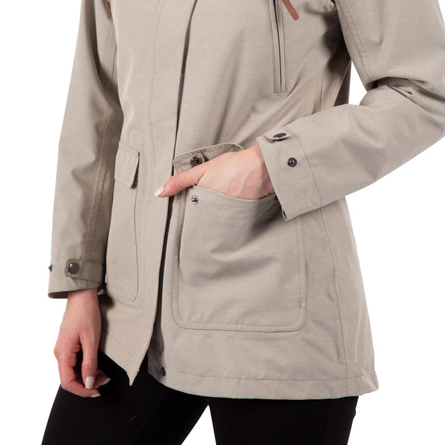 Mushroom - Close up - Trespass Womens-Ladies Brampton Waterproof Jacket