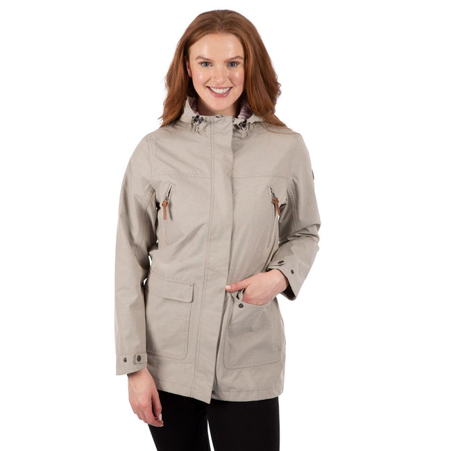 Mushroom - Back - Trespass Womens-Ladies Brampton Waterproof Jacket