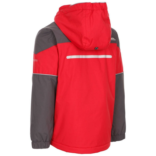 Red - Back - Trespass Childrens Boys Unlock Waterproof Jacket