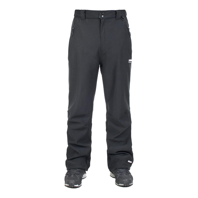 Black X - Front - Trespass Mens Hemic Softshell Pants