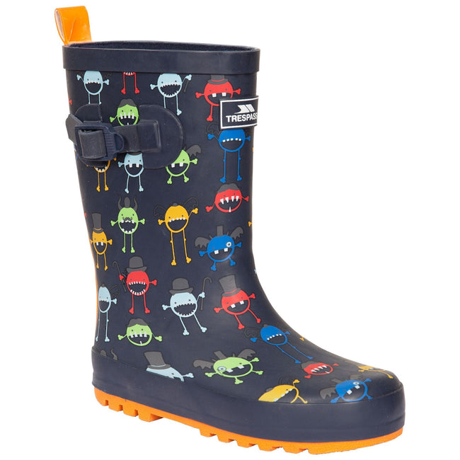 Multicolored - Front - Trespass Childrens-Kids Puddle Monster Galoshes