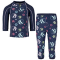 Navy Blue-Pink-White - Front - Trespass Childrens-Kids Smiley Fish Swim Set