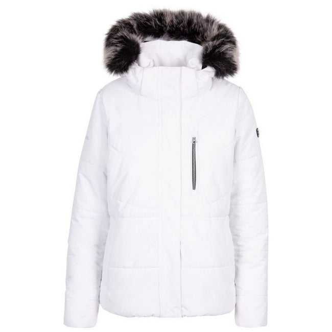 White - Front - Trespass Womens-Ladies Recap Waterproof Jacket