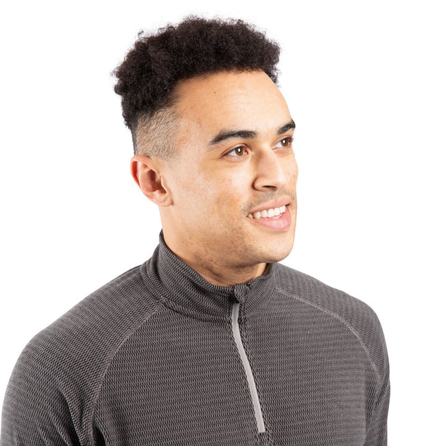Black-Storm Grey - Side - Trespass Mens Del Base Layer Top