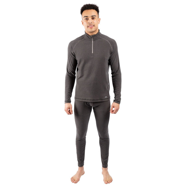 Black-Storm Grey - Lifestyle - Trespass Mens Del Base Layer Top