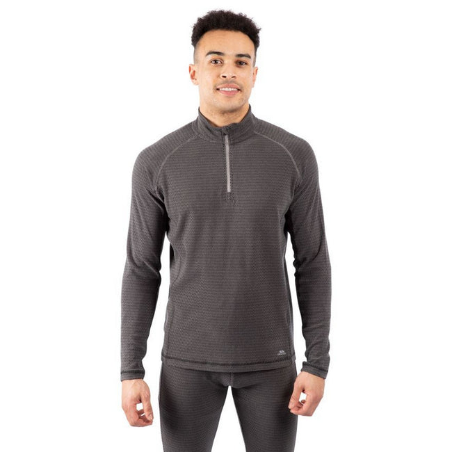 Black-Storm Grey - Front - Trespass Mens Del Base Layer Top