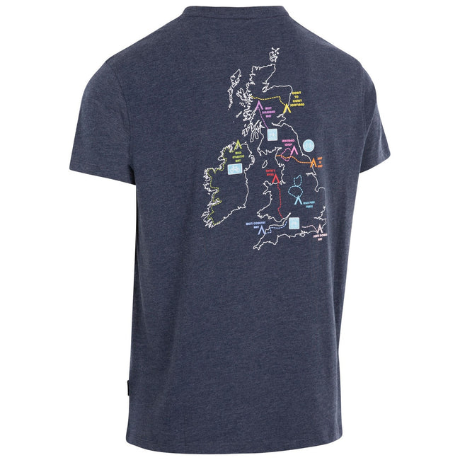 Navy Marl - Back - Trespass Mens Quarry T-Shirt