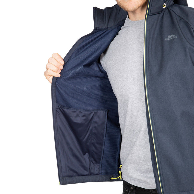 Navy - Side - Trespass Mens Hagneck Soft Shell Jacket