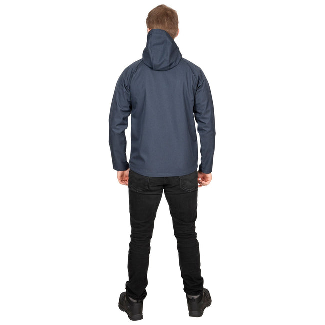 Navy - Close up - Trespass Mens Hagneck Soft Shell Jacket