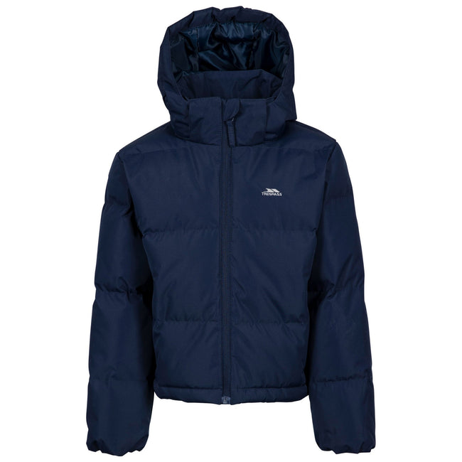 Navy - Front - Trespass Girls Missie Logo Jacket