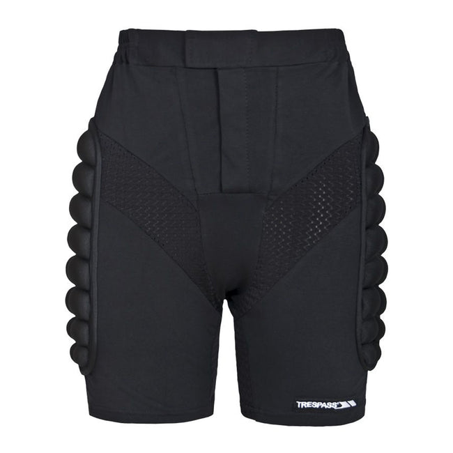 Black - Back - Trespass Mens Impact Padded Impact Shorts