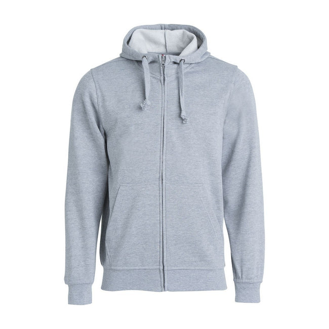 Gray Melange - Front - Clique Mens Basic Full Zip Hoodie