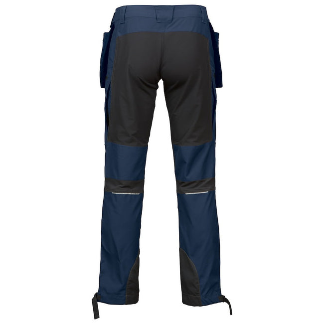 Navy - Back - Projob Mens Stretch Cargo Pants
