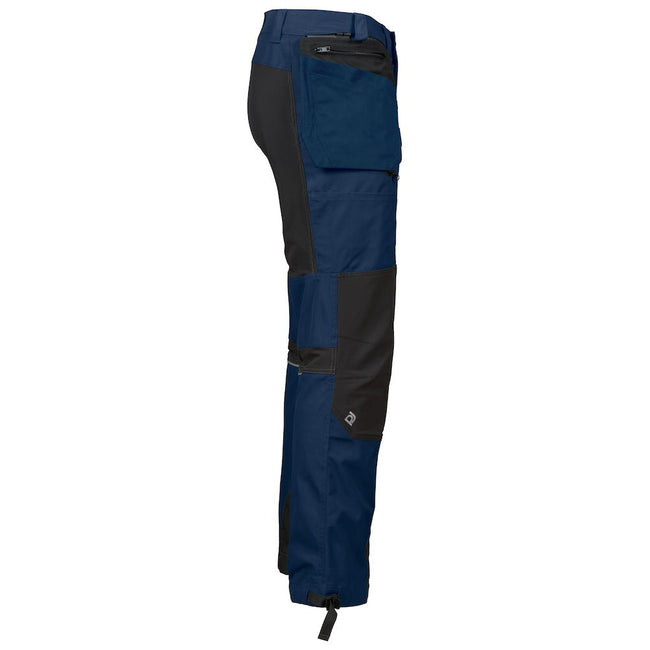 Navy - Side - Projob Mens Stretch Cargo Pants