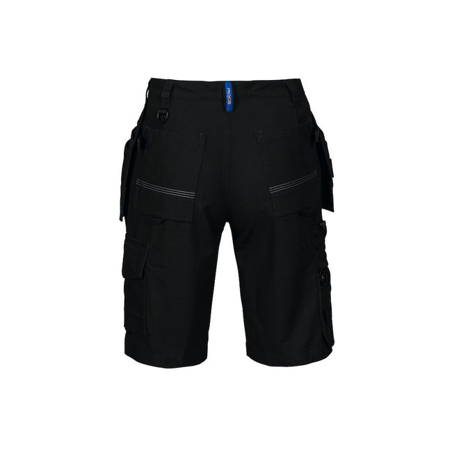Black - Back - Projob Mens Cargo Shorts