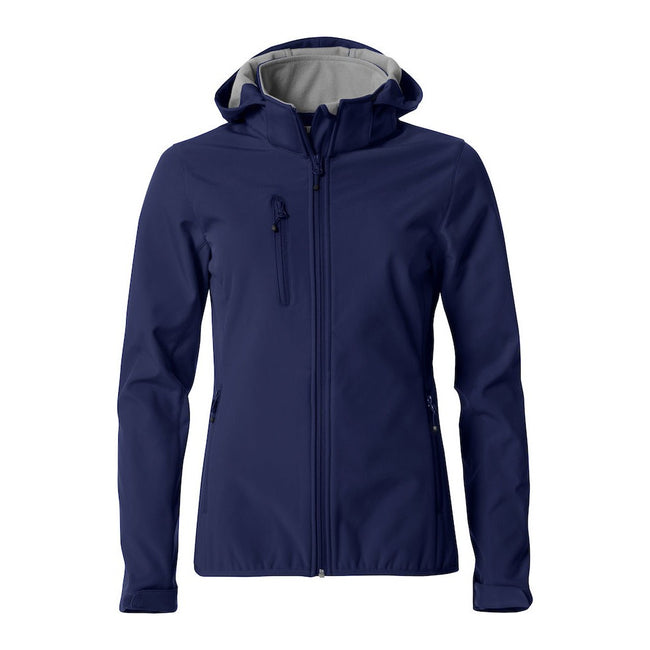 Dark Navy - Front - Clique Womens-Ladies Plain Soft Shell Jacket