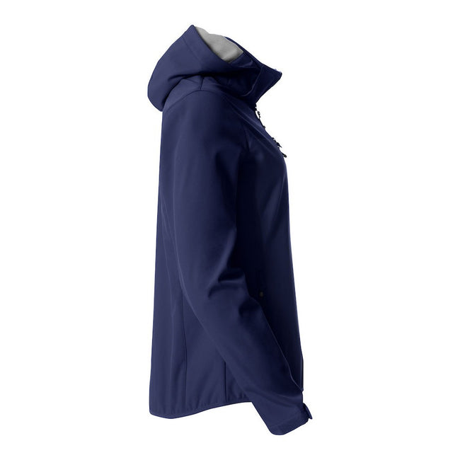 Dark Navy - Side - Clique Womens-Ladies Plain Soft Shell Jacket