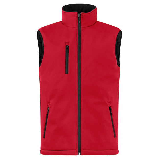 Red - Front - Clique Mens Softshell Padded Vest