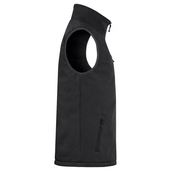 Black - Side - Clique Mens Softshell Padded Vest