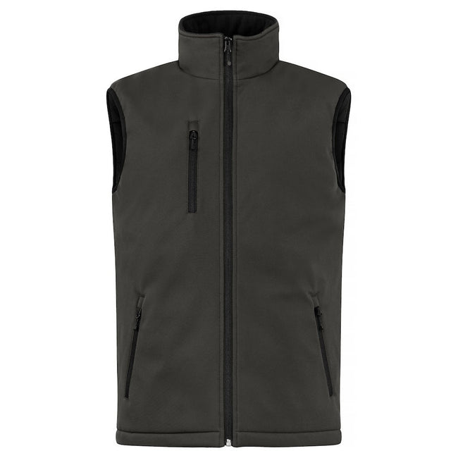 Dark Grey - Front - Clique Mens Softshell Padded Vest