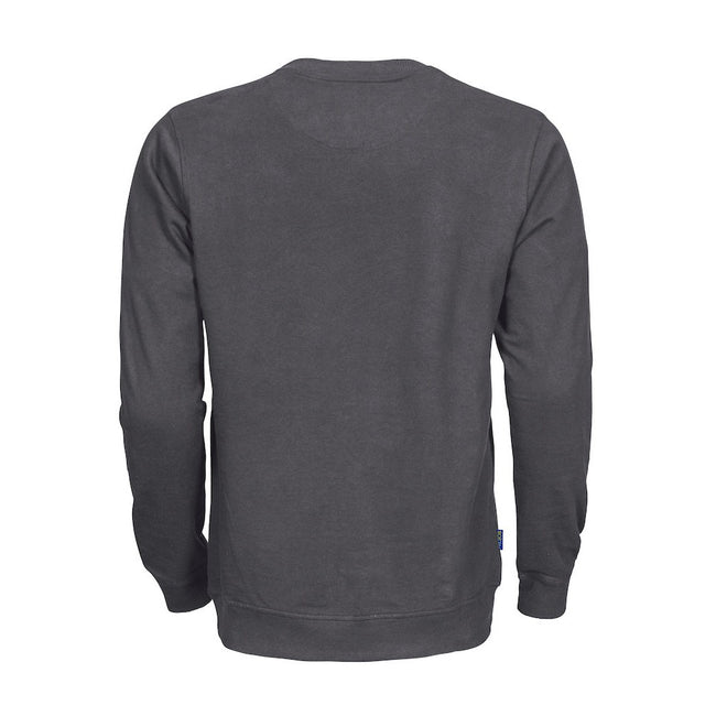 Gray - Back - Projob Mens Round Neck Sweatshirt