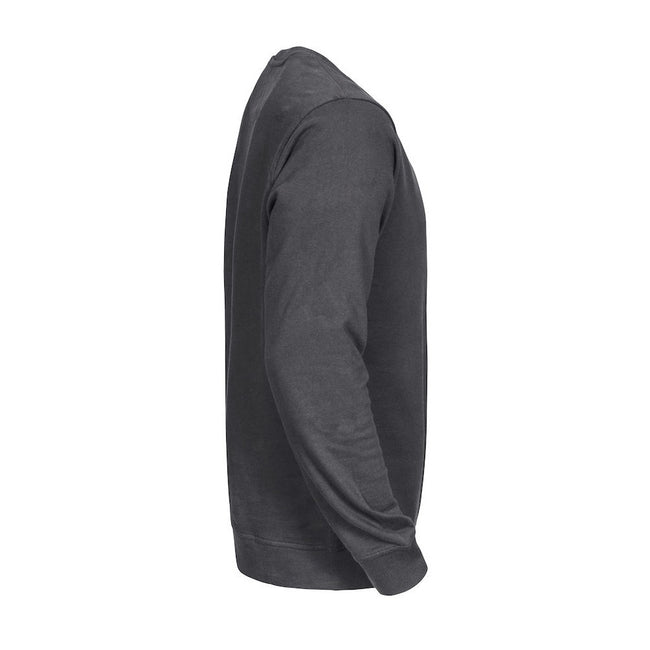 Gray - Side - Projob Mens Round Neck Sweatshirt