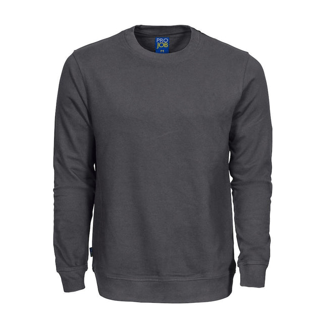 Gray - Front - Projob Mens Round Neck Sweatshirt