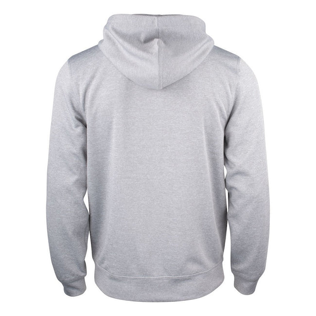 Grey Melange - Back - Clique Mens Basic Active Full Zip Hoodie