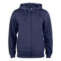Dark Navy - Front - Clique Mens Basic Active Full Zip Hoodie