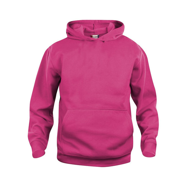 Bright Cerise - Front - Clique Childrens-Kids Basic Hoodie