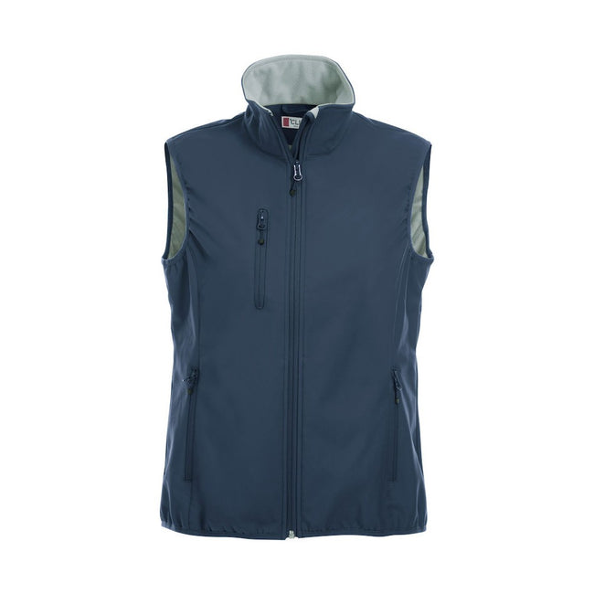 Dark Navy - Front - Clique Womens-Ladies Plain Softshell Vest