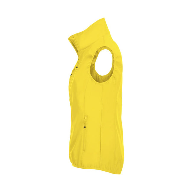 Lemon Yellow - Side - Clique Womens-Ladies Plain Softshell Vest