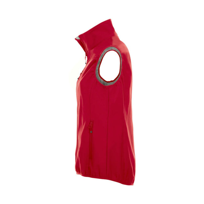 Red - Side - Clique Womens-Ladies Plain Softshell Vest