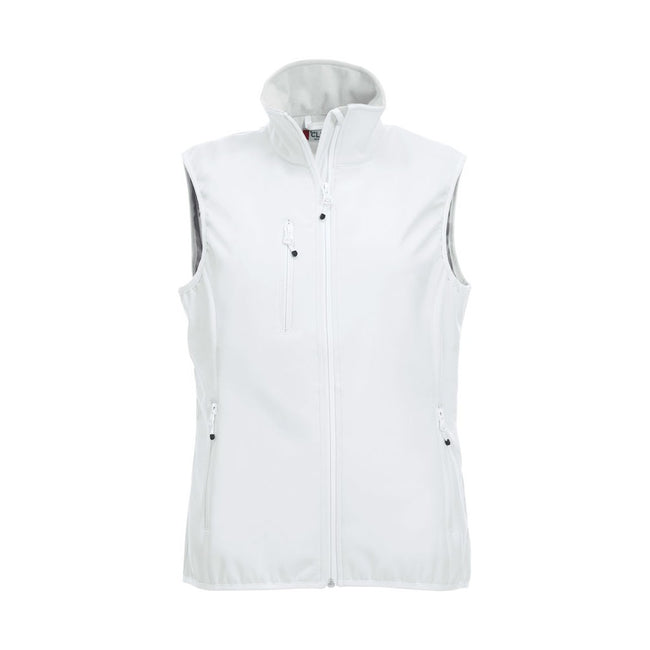 White - Front - Clique Womens-Ladies Plain Softshell Vest