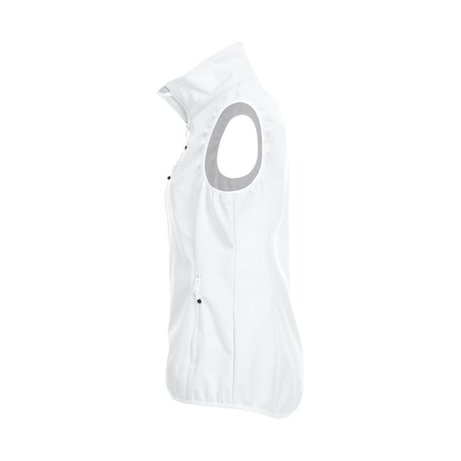 White - Side - Clique Womens-Ladies Plain Softshell Vest