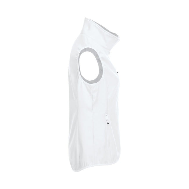 White - Lifestyle - Clique Womens-Ladies Plain Softshell Vest