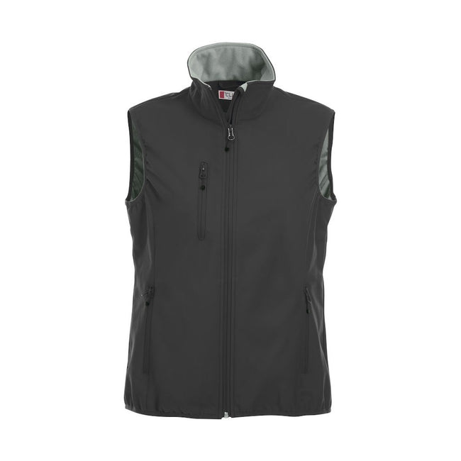 Black - Front - Clique Womens-Ladies Plain Softshell Vest