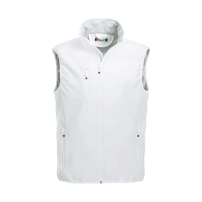 White - Front - Clique Mens Basic Softshell Vest