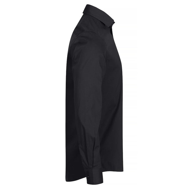 Black - Side - Clique Mens Stretch Formal Shirt