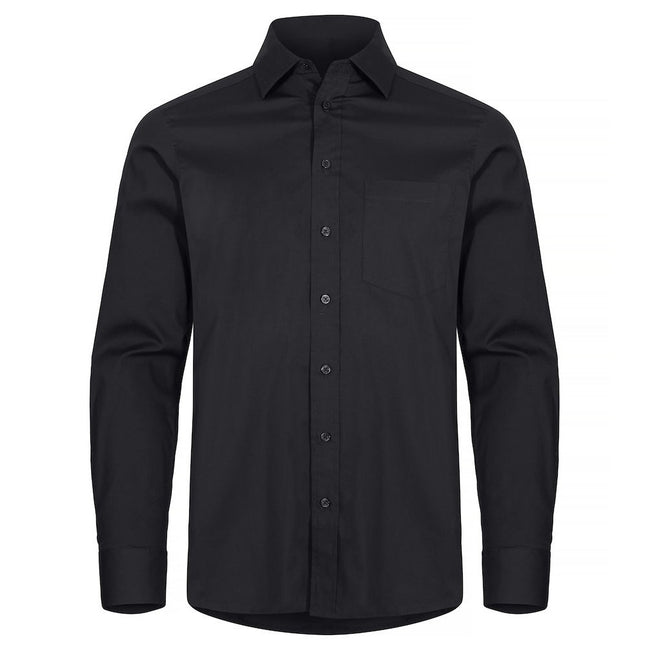 Black - Front - Clique Mens Stretch Formal Shirt