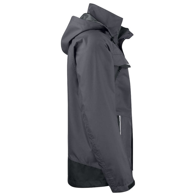 Gray - Side - Projob Mens Waterproof Padded Jacket