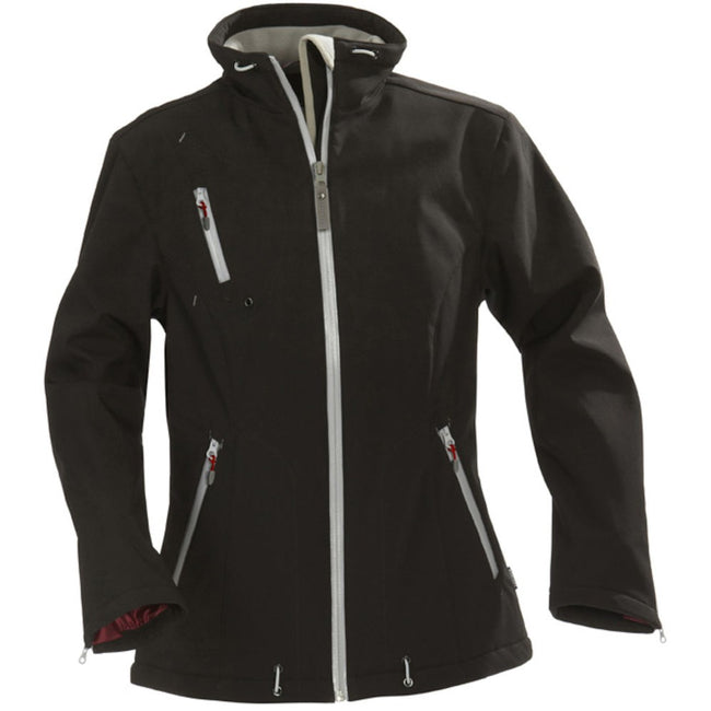 Black - Front - James Harvest Womens-Ladies Savannah Soft Shell Jacket