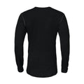 Black - Back - Projob Mens Wool Round Neck Thermal Top