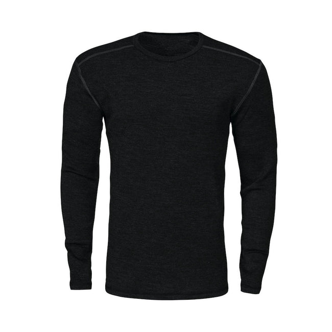 Black - Front - Projob Mens Wool Round Neck Thermal Top