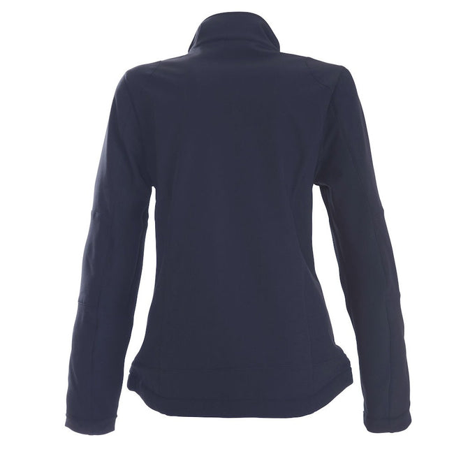 Navy - Back - Printer Womens-Ladies Trial Soft Shell Jacket