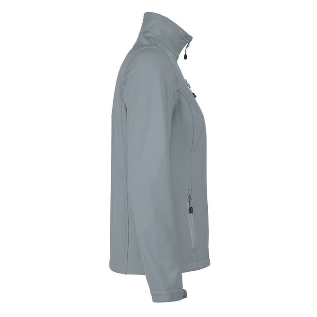 Metal Grey - Side - Printer RED Womens-Ladies Vert Soft Shell Jacket